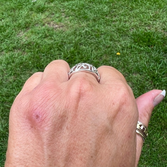 Sterling Silver Open Scroll & Swirl Ring - Picture 7 of 17